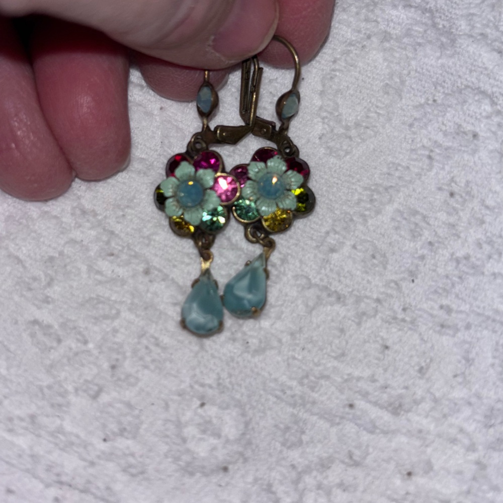 Michal Negrin Floral Multicolor Earrings - Picture 3 of 3